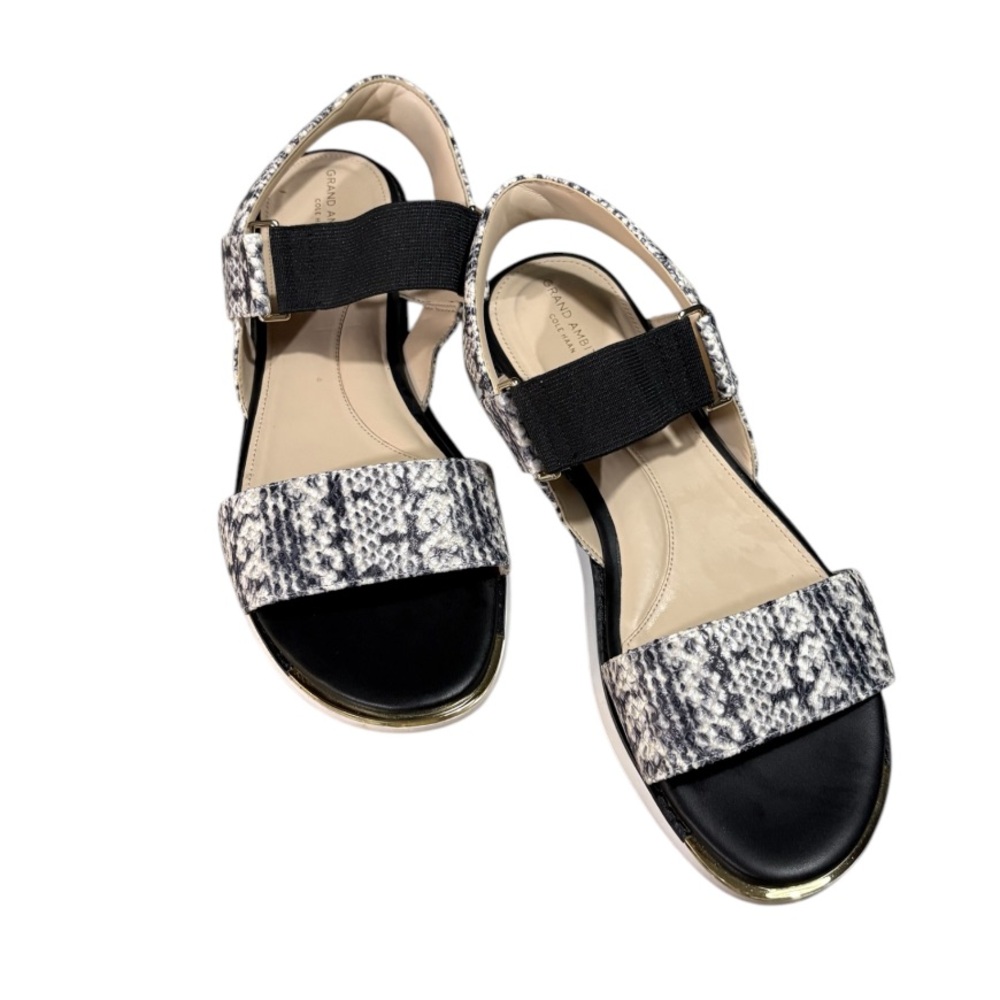 Cole Haan Women's Grand Ambition‎ Carmel Grey Snake Print Leather Sandals 8.5